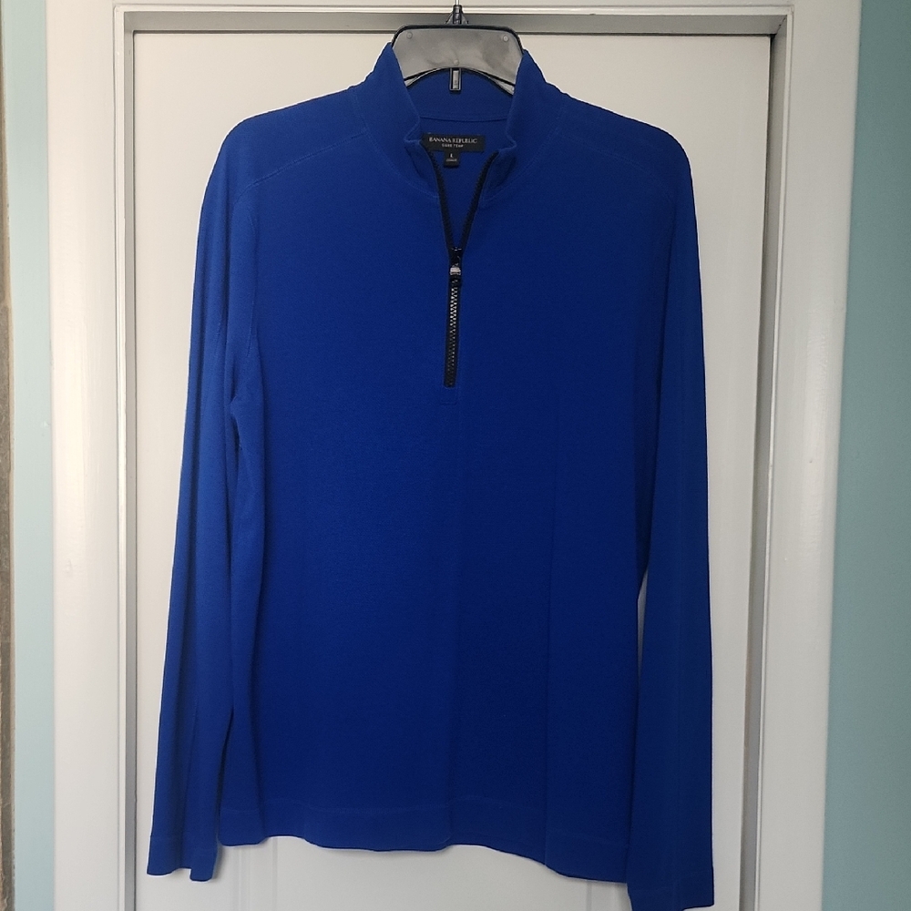 Banana Republic Men's Royal Blue Quarter Zip Size Large